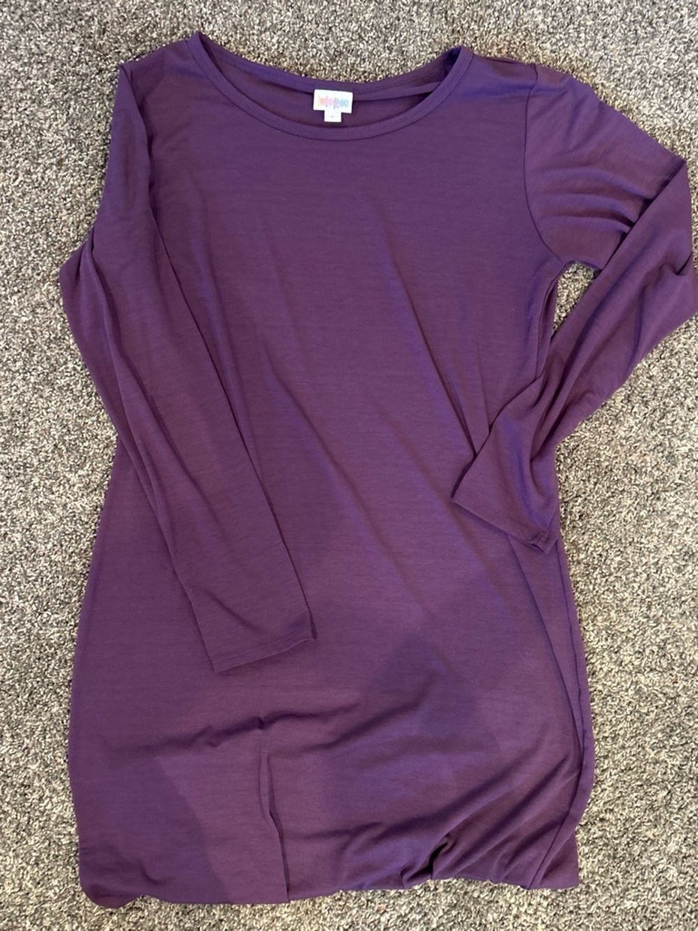 LuLaRoe Solid Purple Long Sleeve Dress
